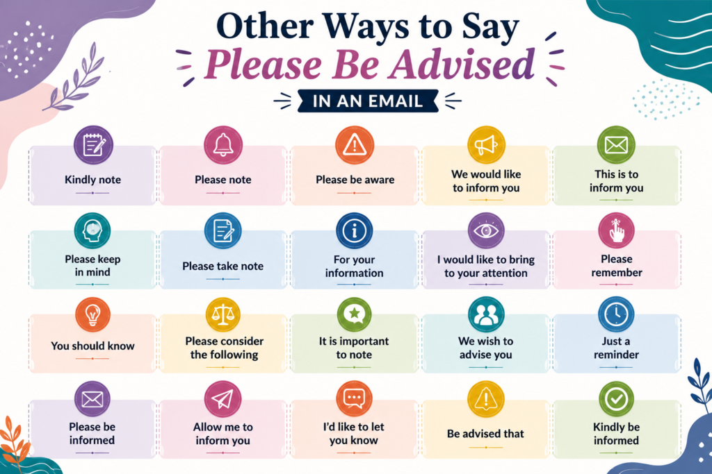 📧 230+ Professional Other Ways to Say Please Be Advised
